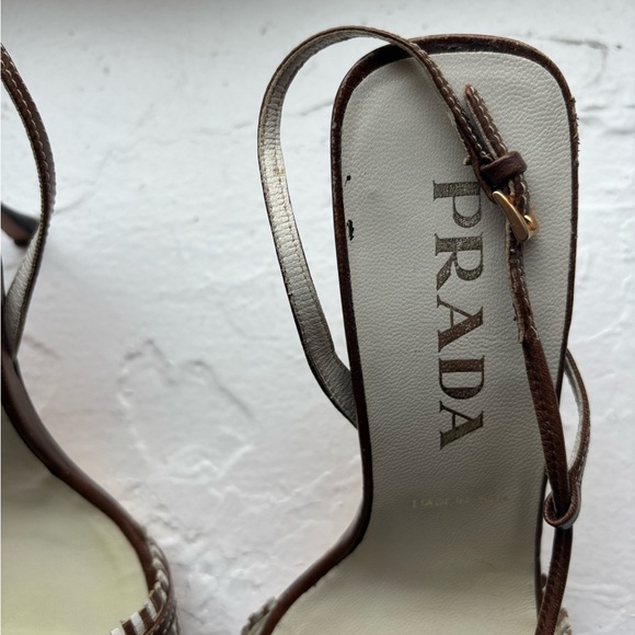 Prada Kitten Heel Open Toed Sling Backs - Picture 4 of 7